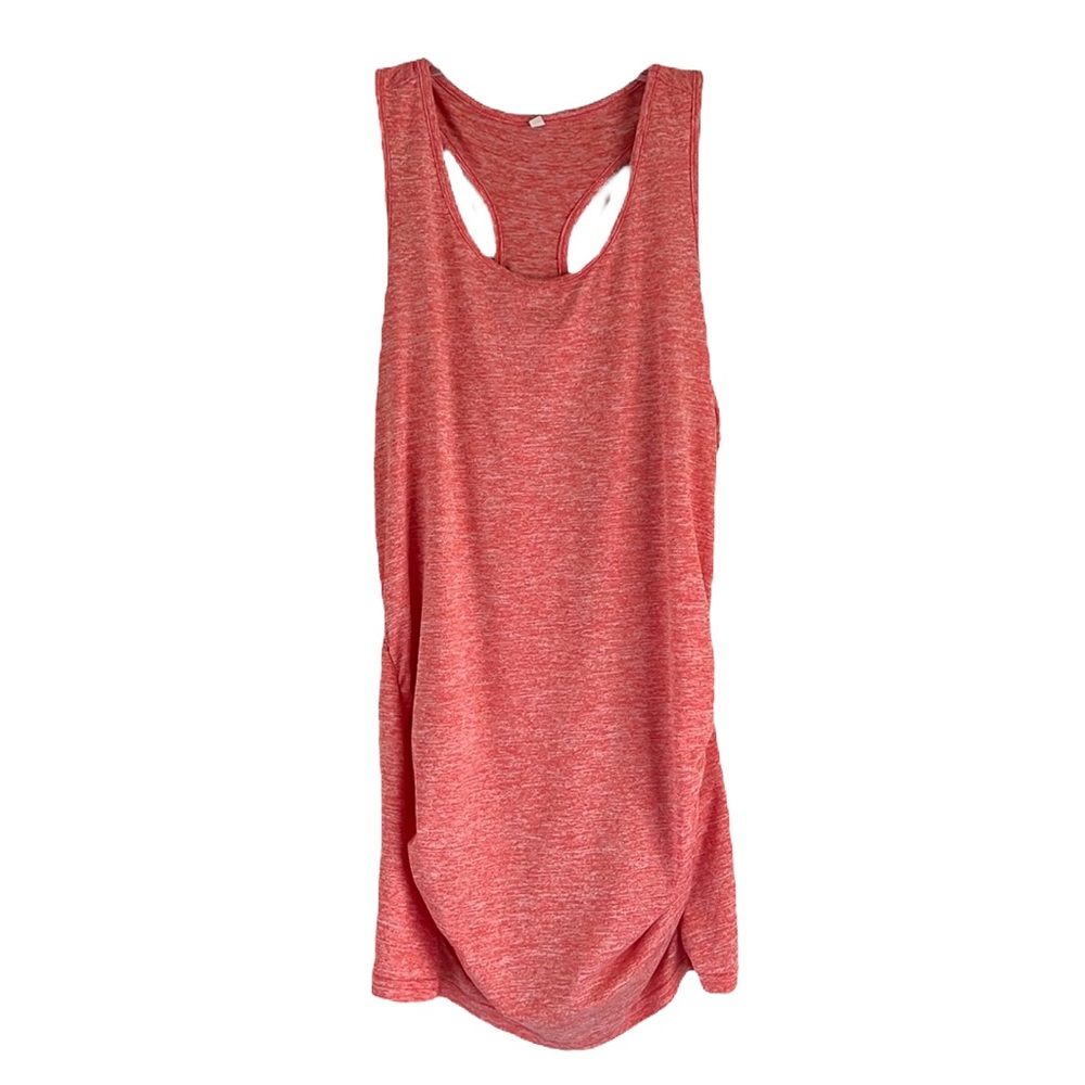 Maternity Tank Top Racerback Shirt Orange Workout Exercise Pregnancy Clothes
